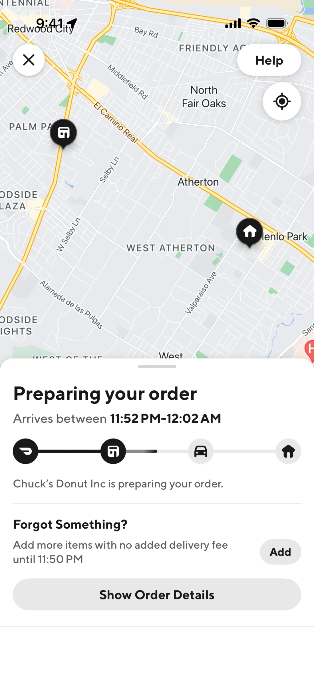 Delivery steps on DoorDash