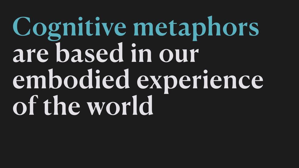 Cognitive metaphors are based in our embodied experience of the world