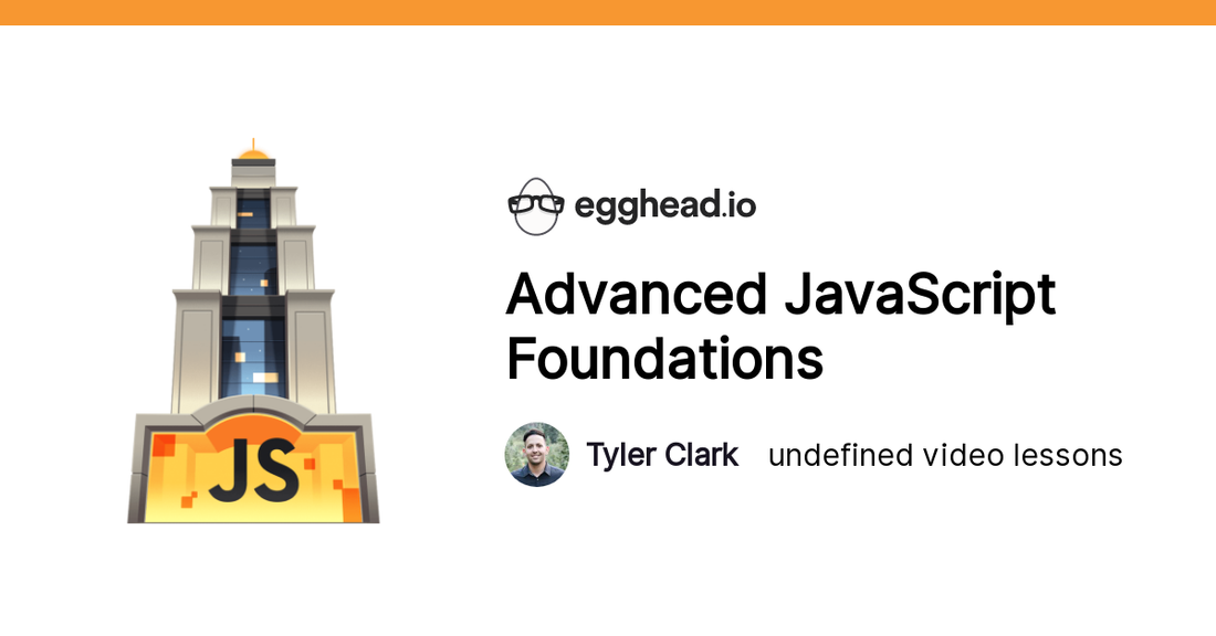 Course illustration of a building with a bright yellow foundation floor for advanced javascript foundations