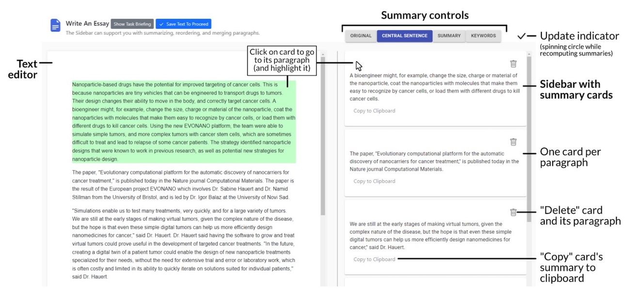 An annotated interface of the prototype in the 'beyond text' paper