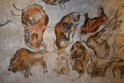 Bison paintings in the Cave of Altamira in Spain