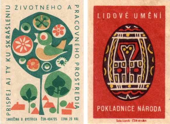 Czechoslovak folkart matchbox covers