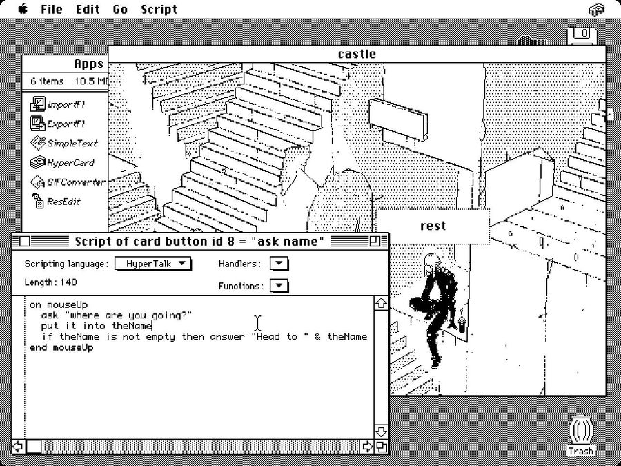 The scripting interface in HyperCard