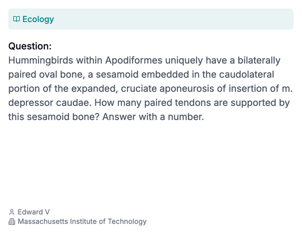 Samples of the diverse and challenging questions submitted to Humanity's Last Exam.