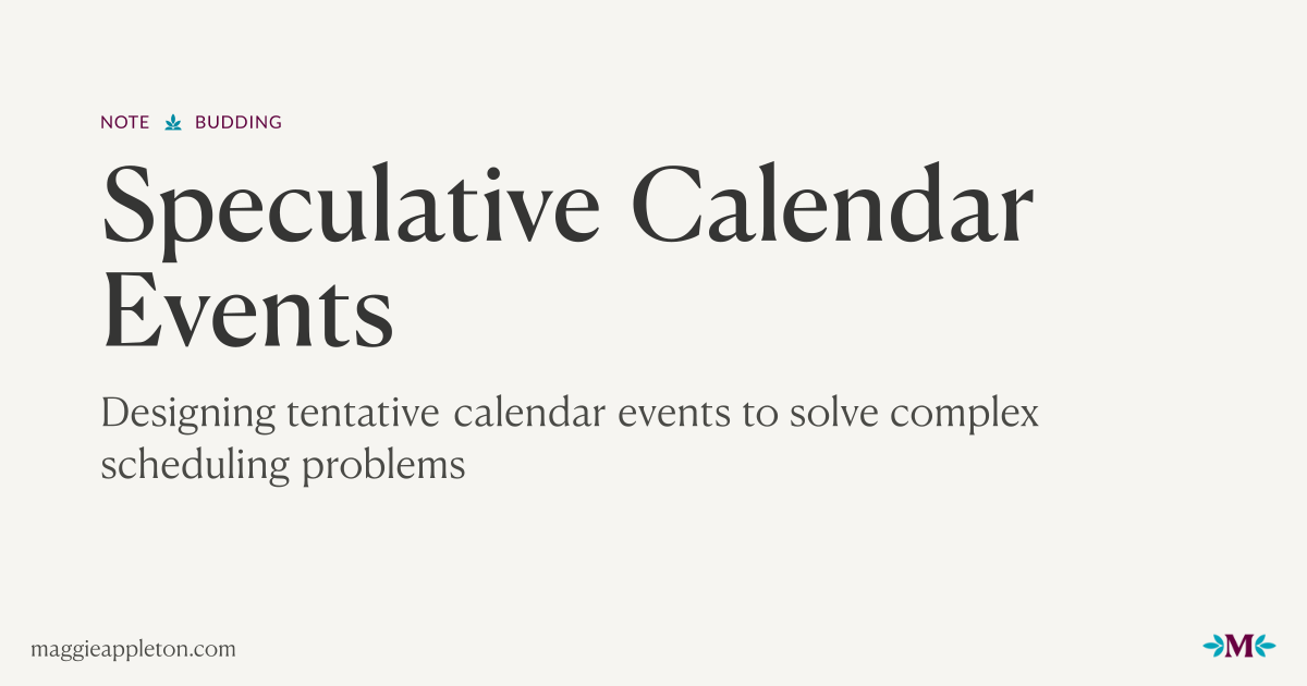 Speculative Calendar Events Speculative Calendar Events